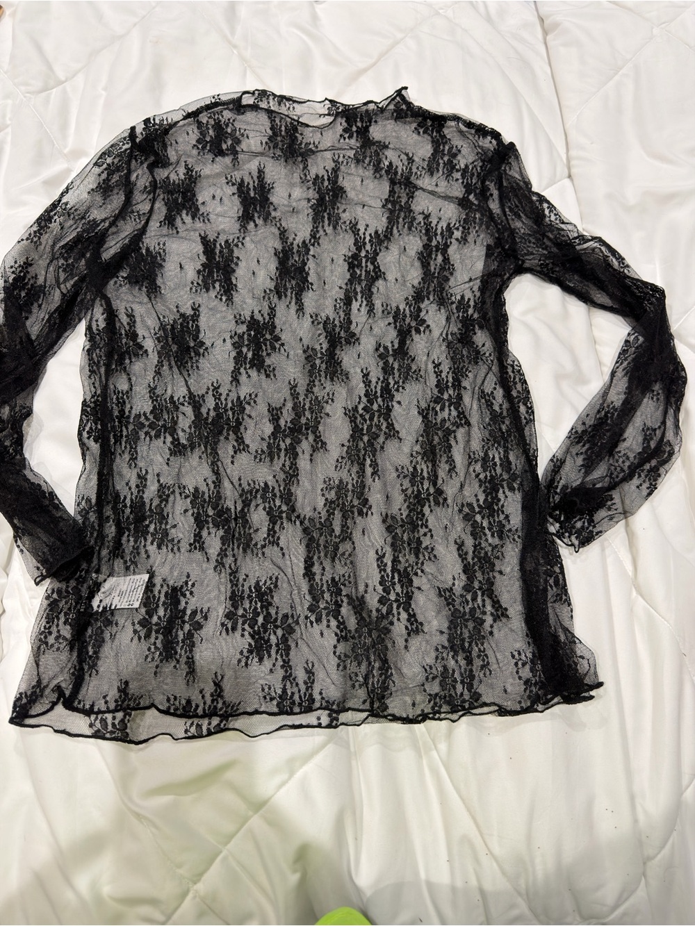 Lucky & Blessed Black Long Sleeve Mesh Western Top. Women's Size L